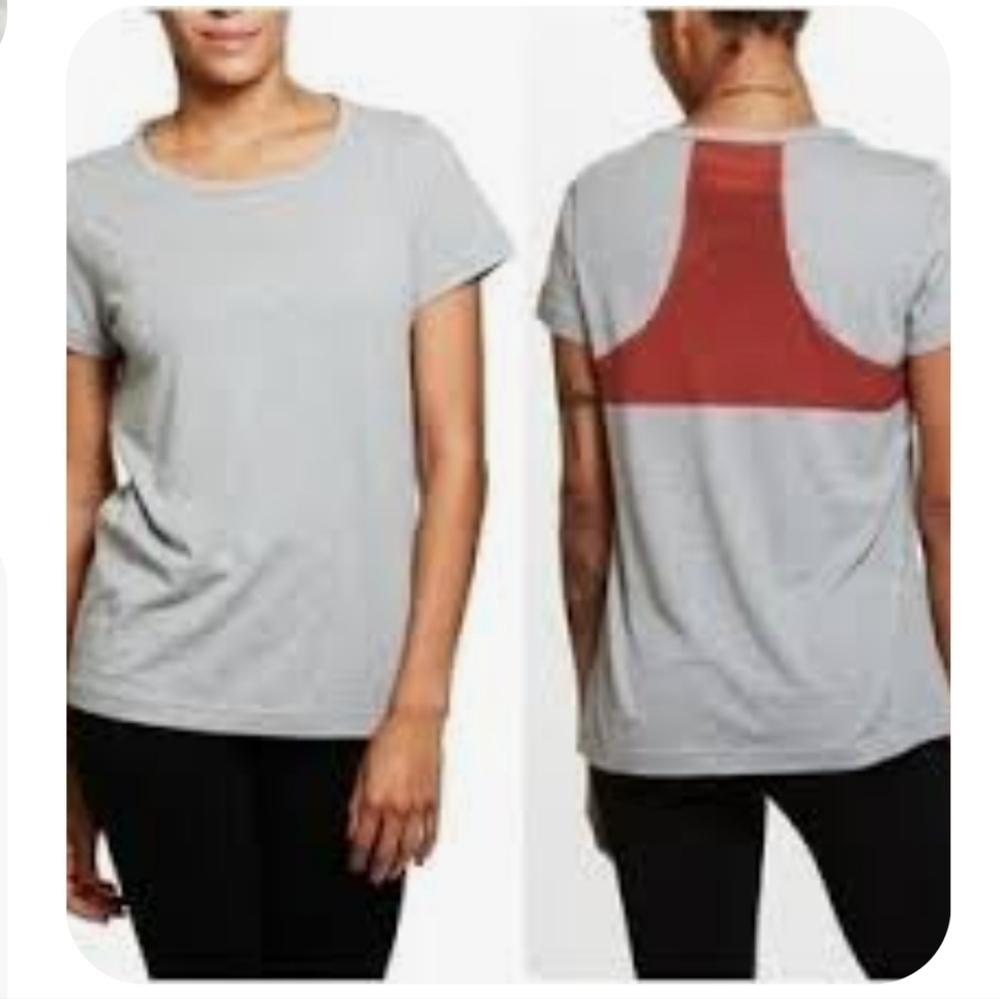 Satva Women's Small Gemma Racerback Tee Heather Grey Yoga Organic Cotton M